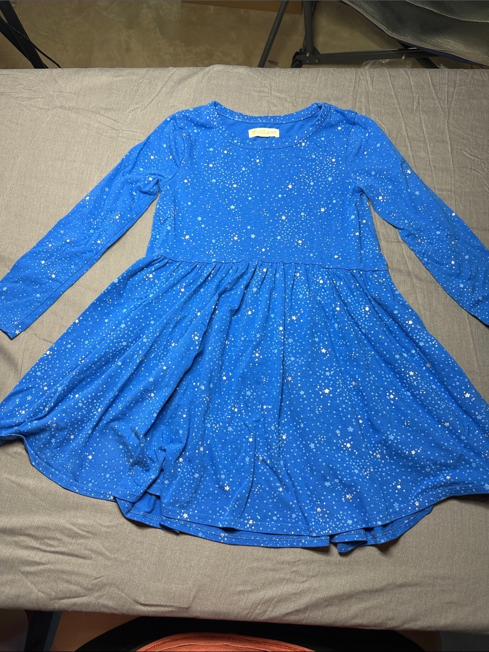 Tucker + Tate Blue Star-Print Long Sleeve Twirl Dress